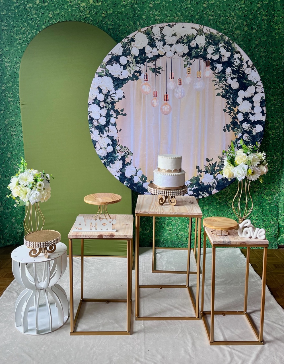 Floral Branco E Verde Oliva - Decoreli Decorações Pegue e Monte