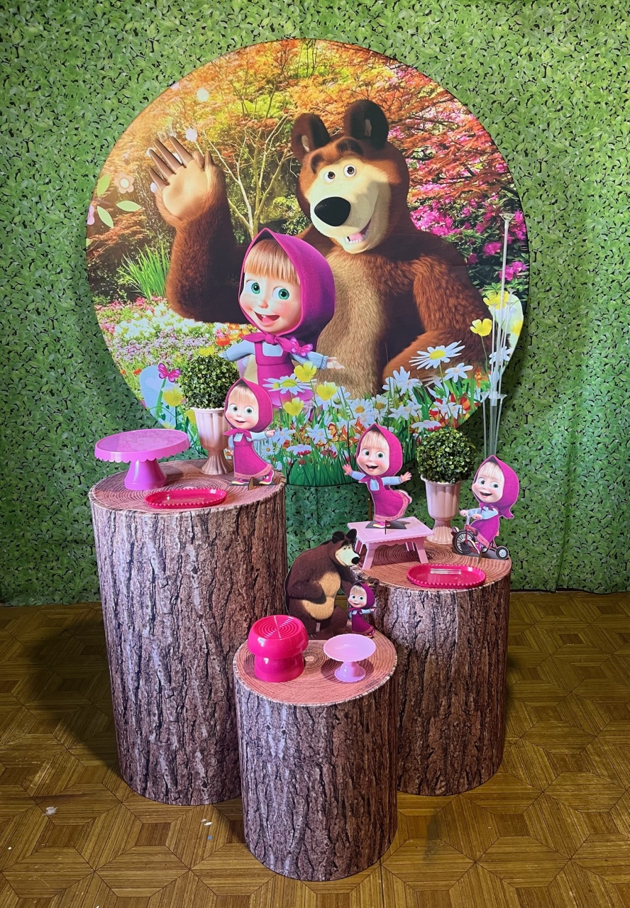 Masha E Urso - Kit Básico - Decoreli Decorações Pegue e Monte