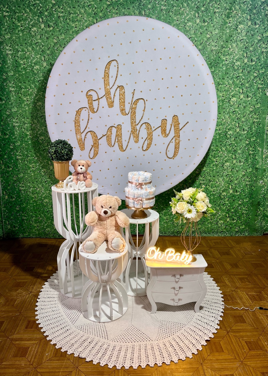 Oh Baby Branco E Dourado - Decoreli Decorações Pegue e Monte