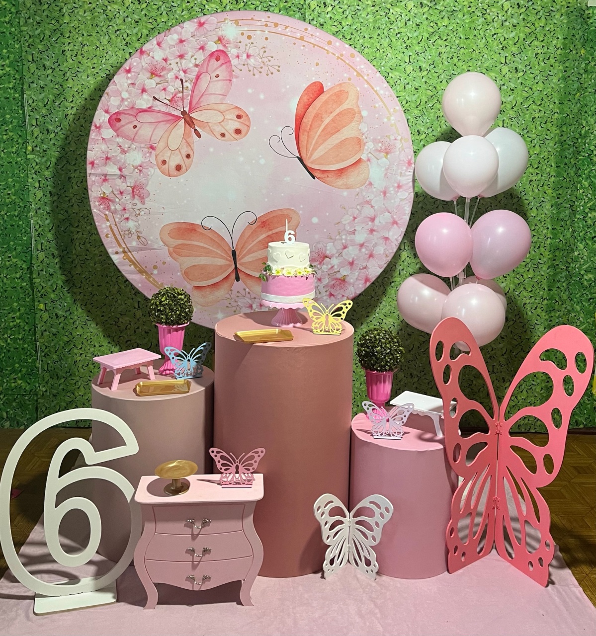 Borboletas Rosa - Decoreli Decorações Pegue e Monte
