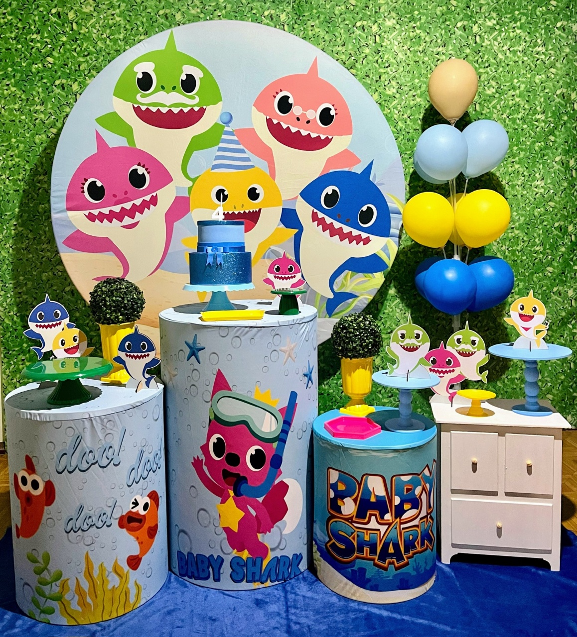 Baby Shark Azul - Decoreli Decorações Pegue e Monte