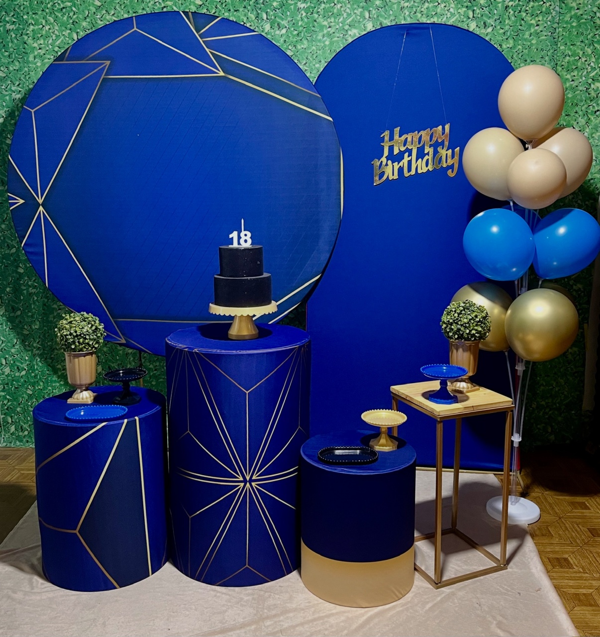 Azul Geométrico - Decoreli Decorações Pegue e Monte