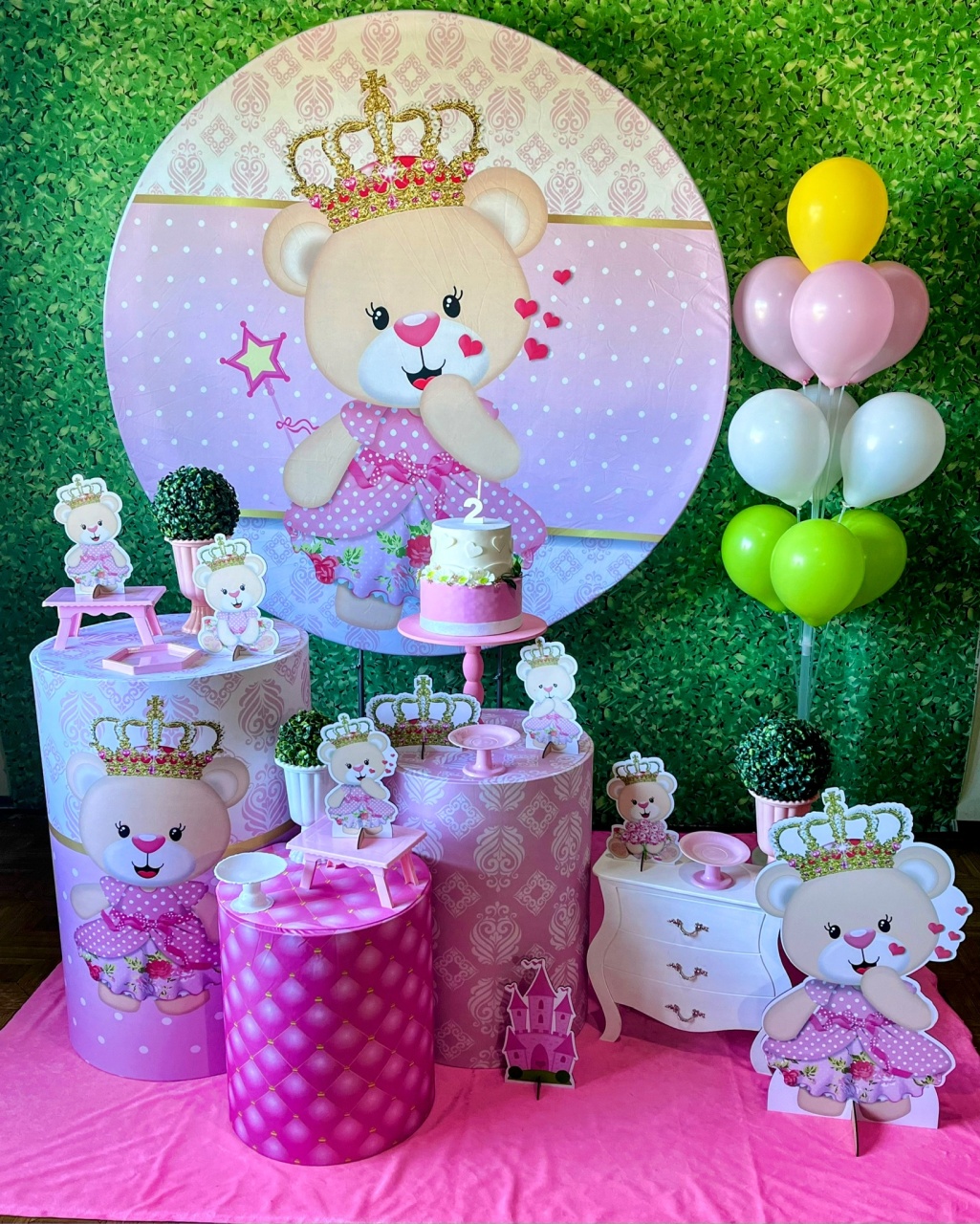 Ursinha Princesa - Kit Médio - Decoreli Decorações Pegue e Monte