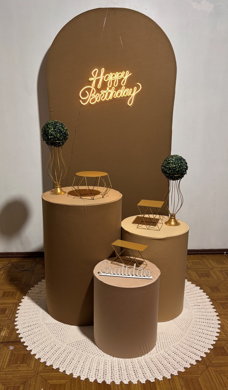 Happy Birthday Liso Nude - Decoreli Decorações Pegue e Monte
