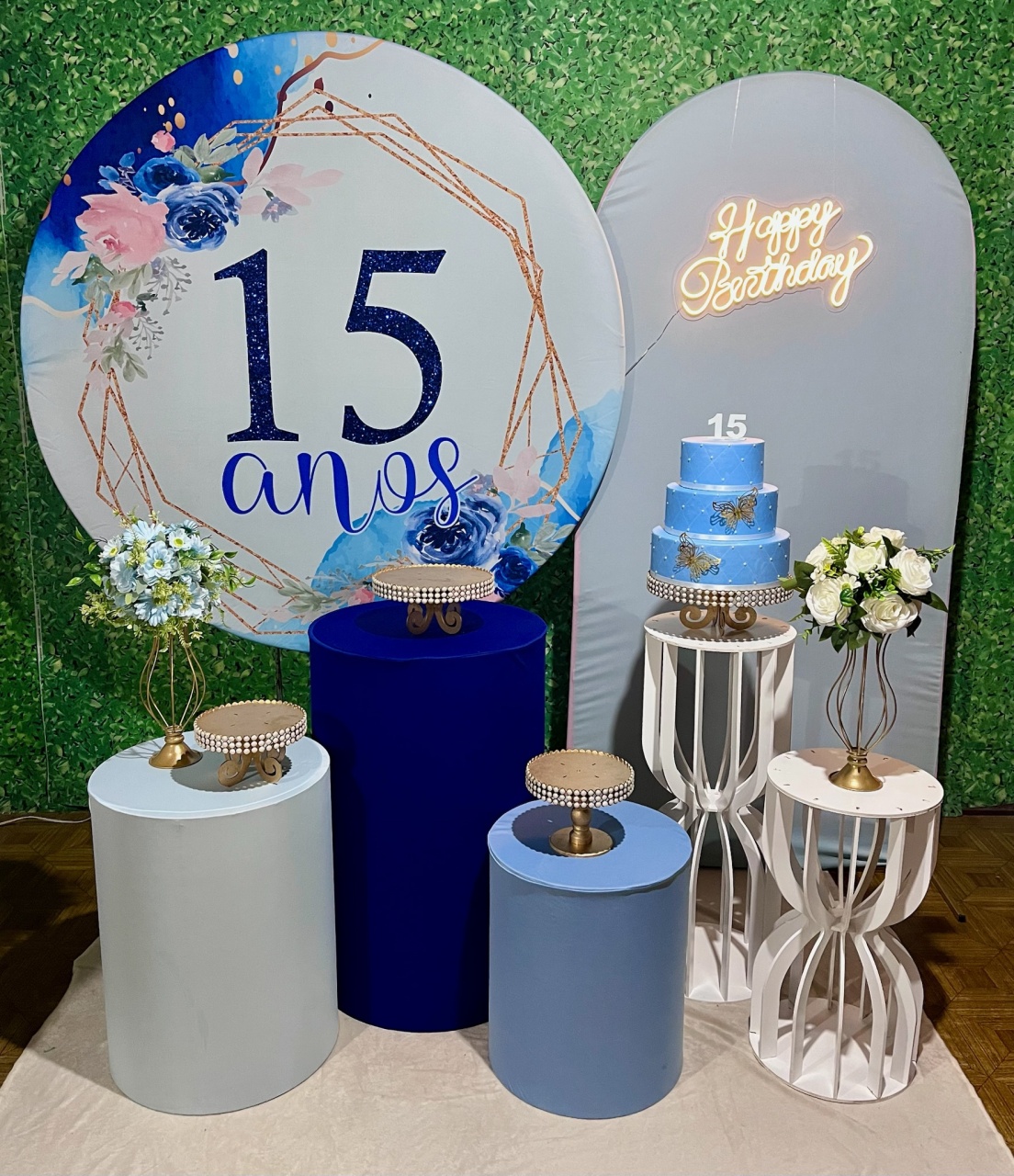 15 Anos Azul - Decoreli Decorações Pegue e Monte