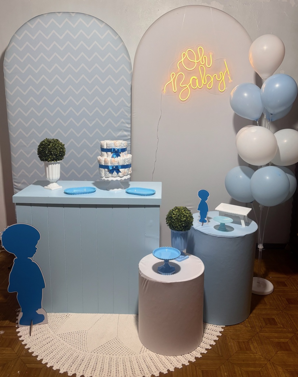Oh Baby Azul - Led - Decoreli Decorações Pegue e Monte