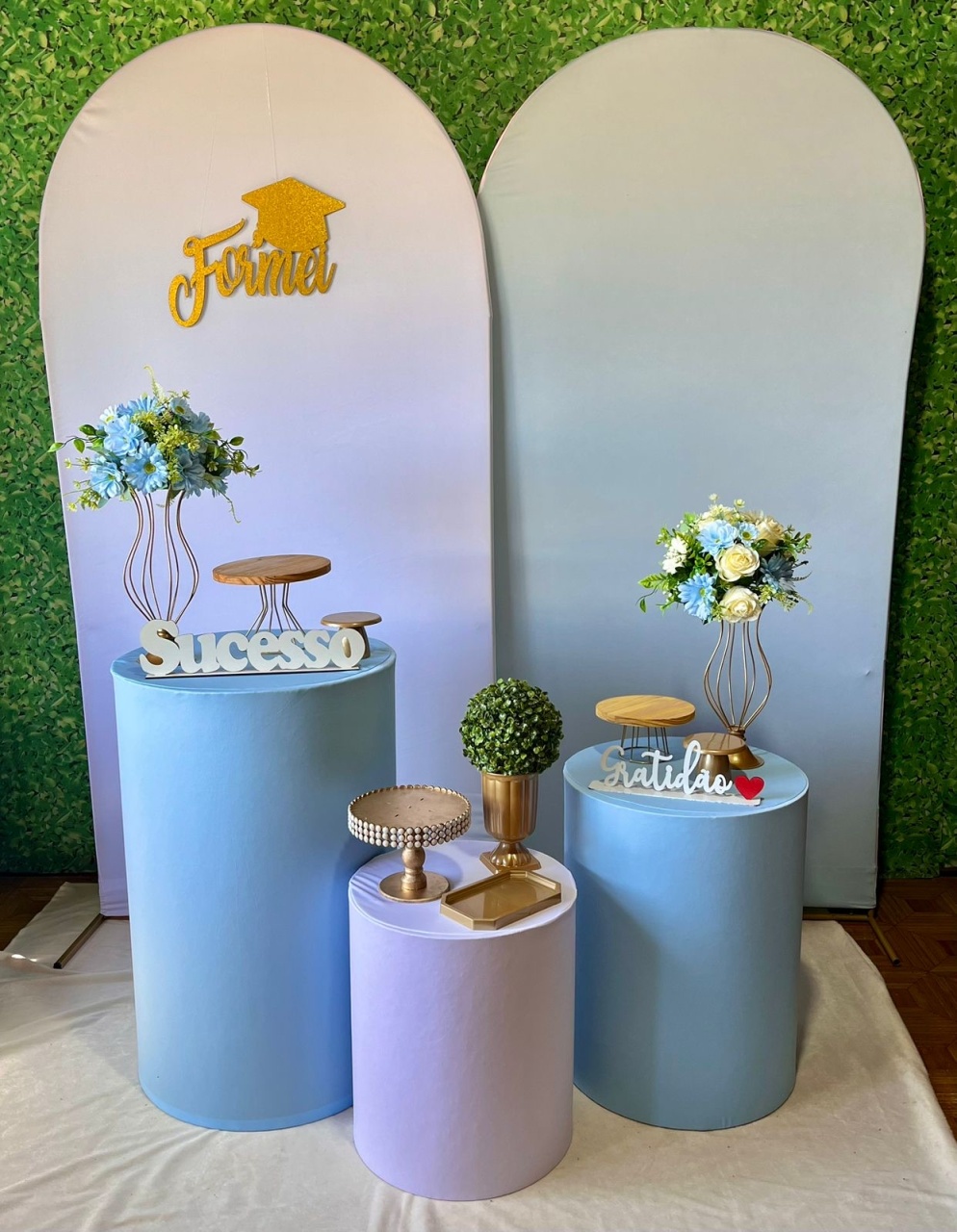 Formatura Azul Bebê 2 - Decoreli Decorações Pegue e Monte