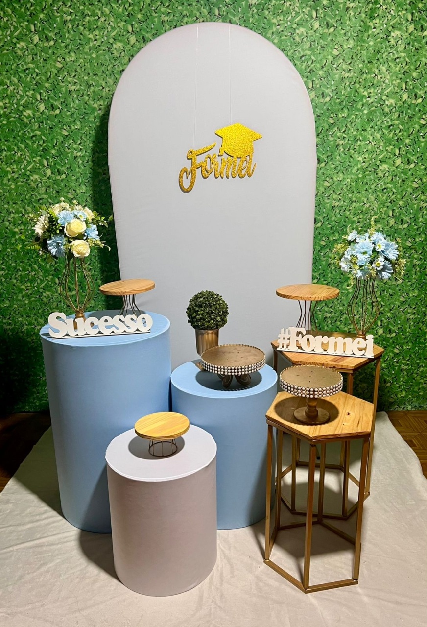 Formatura - Azul Bebê - Decoreli Decorações Pegue e Monte