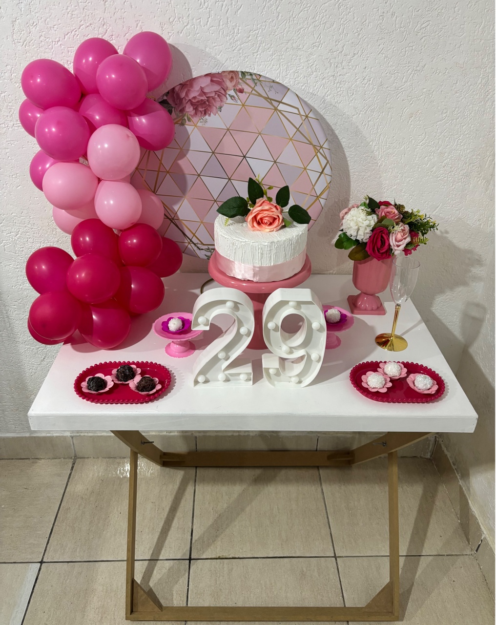 Mini Kit G - Adulto Floral Rosa - Realiza Festa