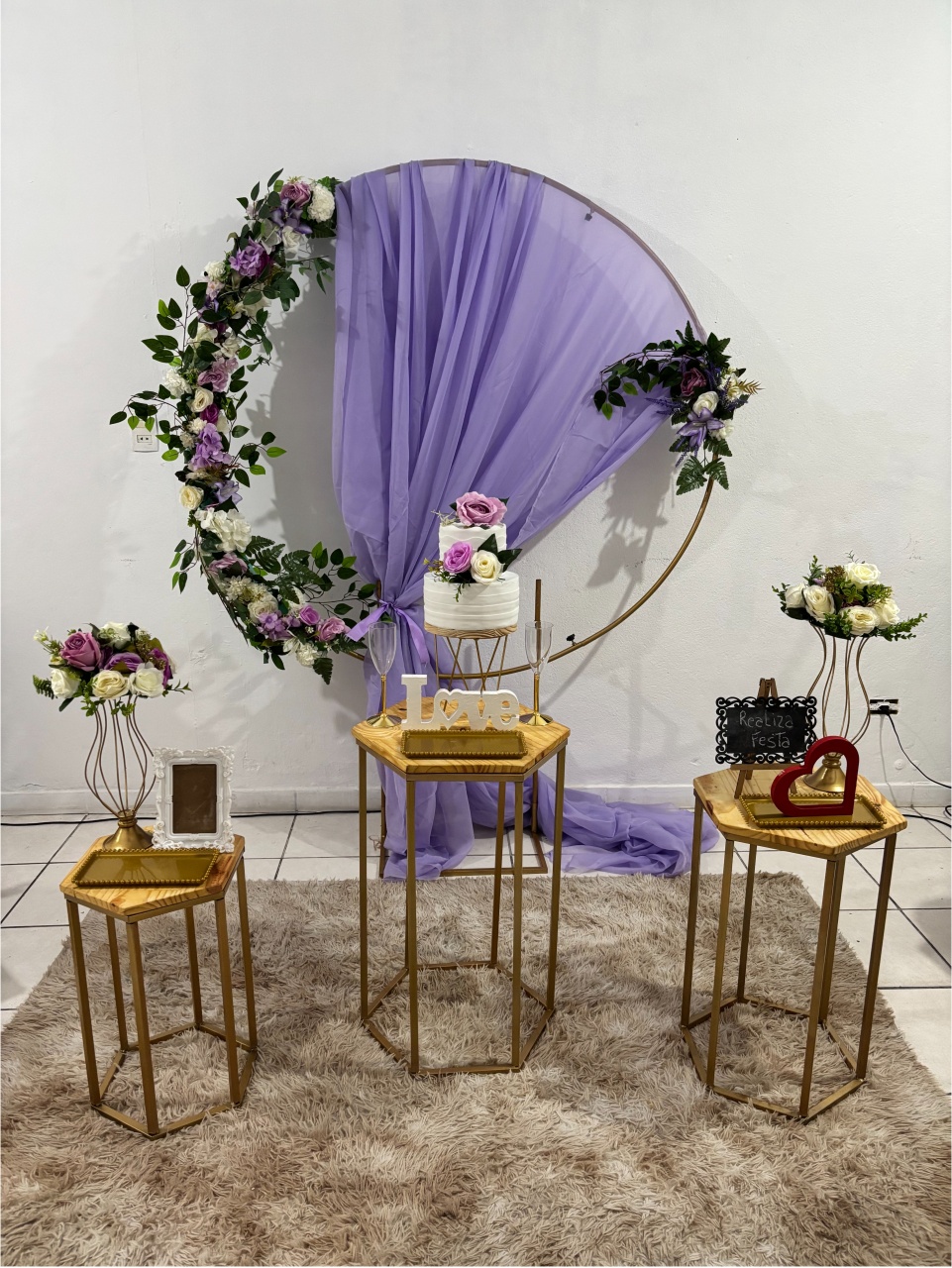 Kit Festa Casamento Lilás Com Tecido Lilás - Realiza Festa
