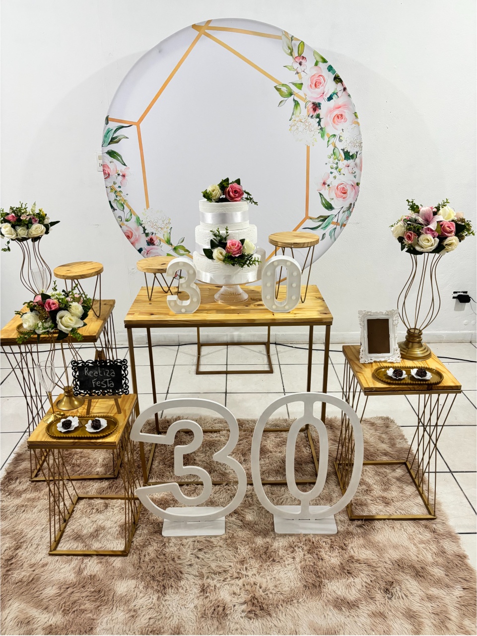 Kit Luxo Adulto Feminino Capa Floral Rosa - Realiza Festa