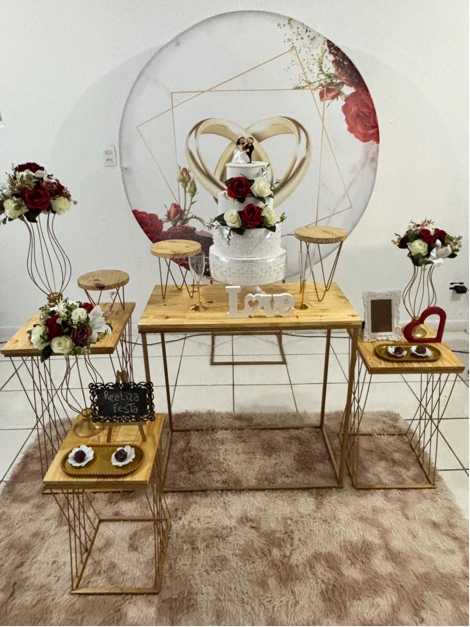 Kit Luxo Casamento Capa Aliança Vermelha - Realiza Festa