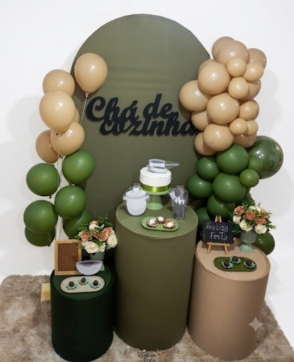 Kit Festa Chá de Cozinha Verde Oliva Escuro - Realiza Festa