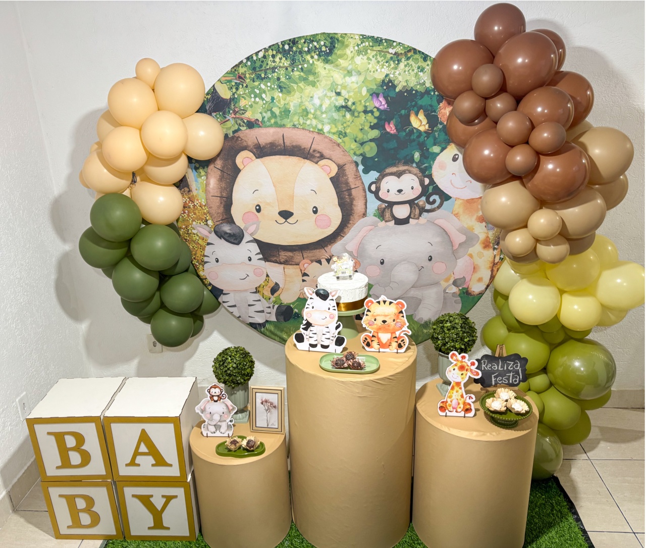 Kit Festa - Chá de Bebê Safari Chic Menino - Realiza Festa