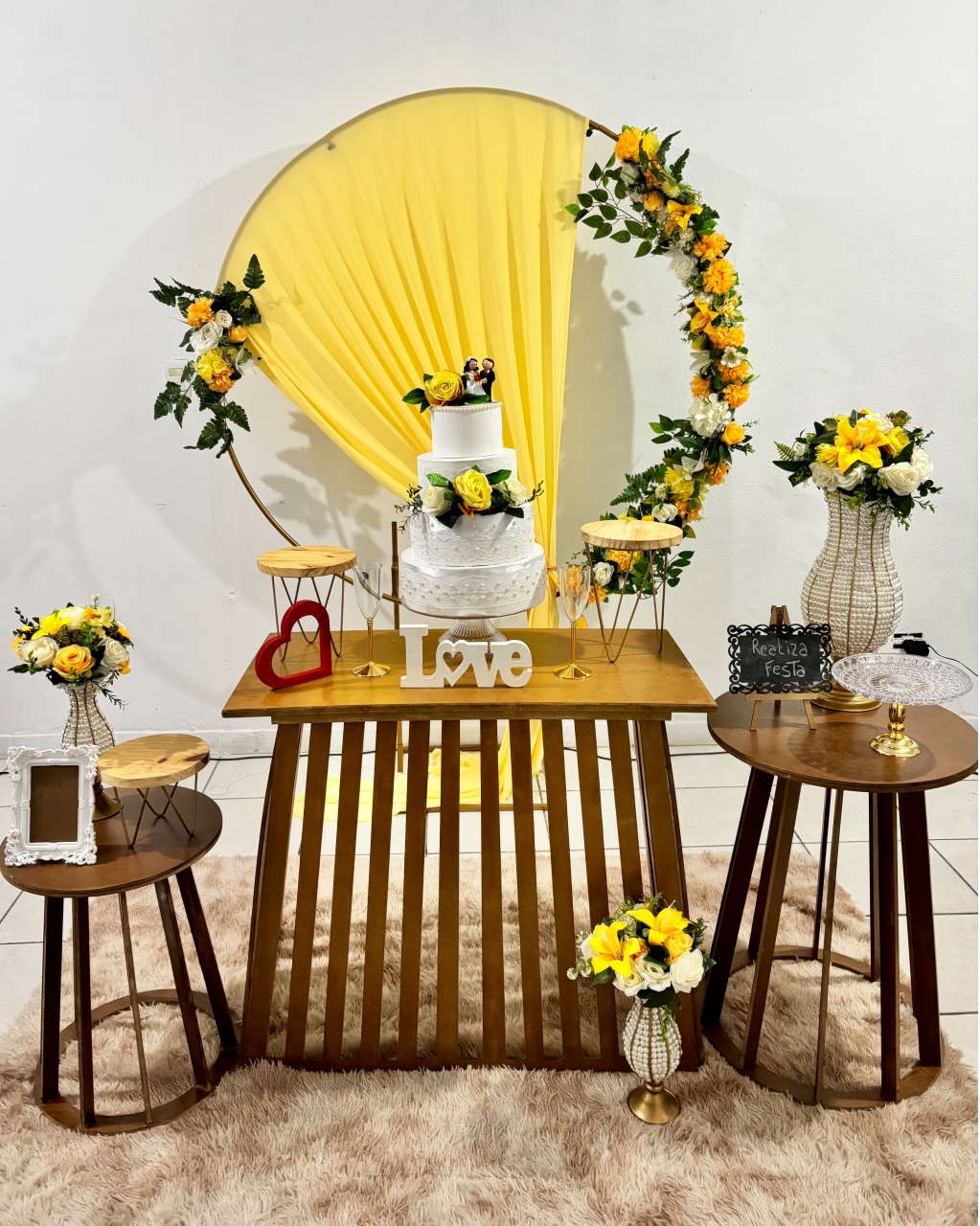 Kit Luxo Casamento Rústico Amarelo Manteiga - Realiza Festa