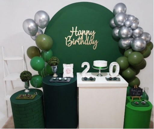 Kit Luxo Verde Bandeira Redondo - Realiza Festa