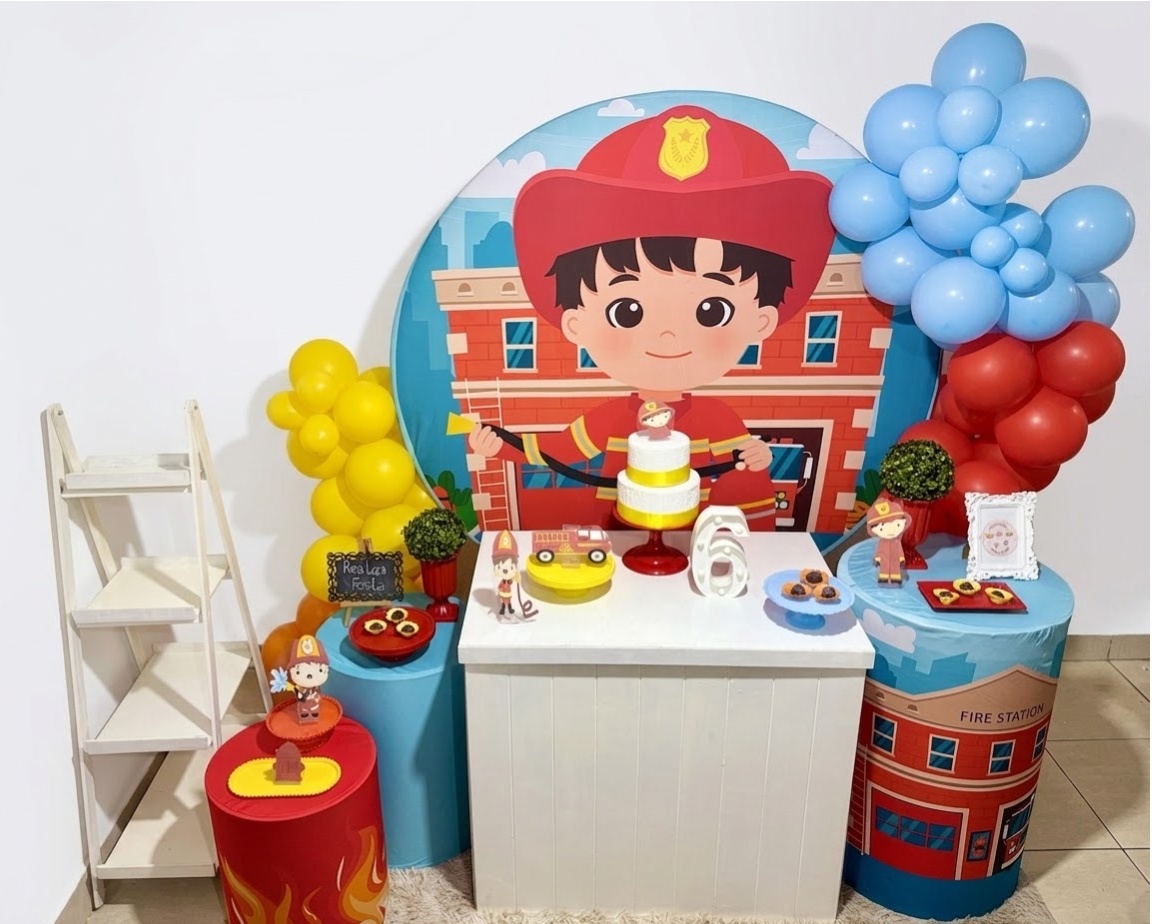 Kit Luxo Infantil Masculino Bombeiro - Realiza Festa
