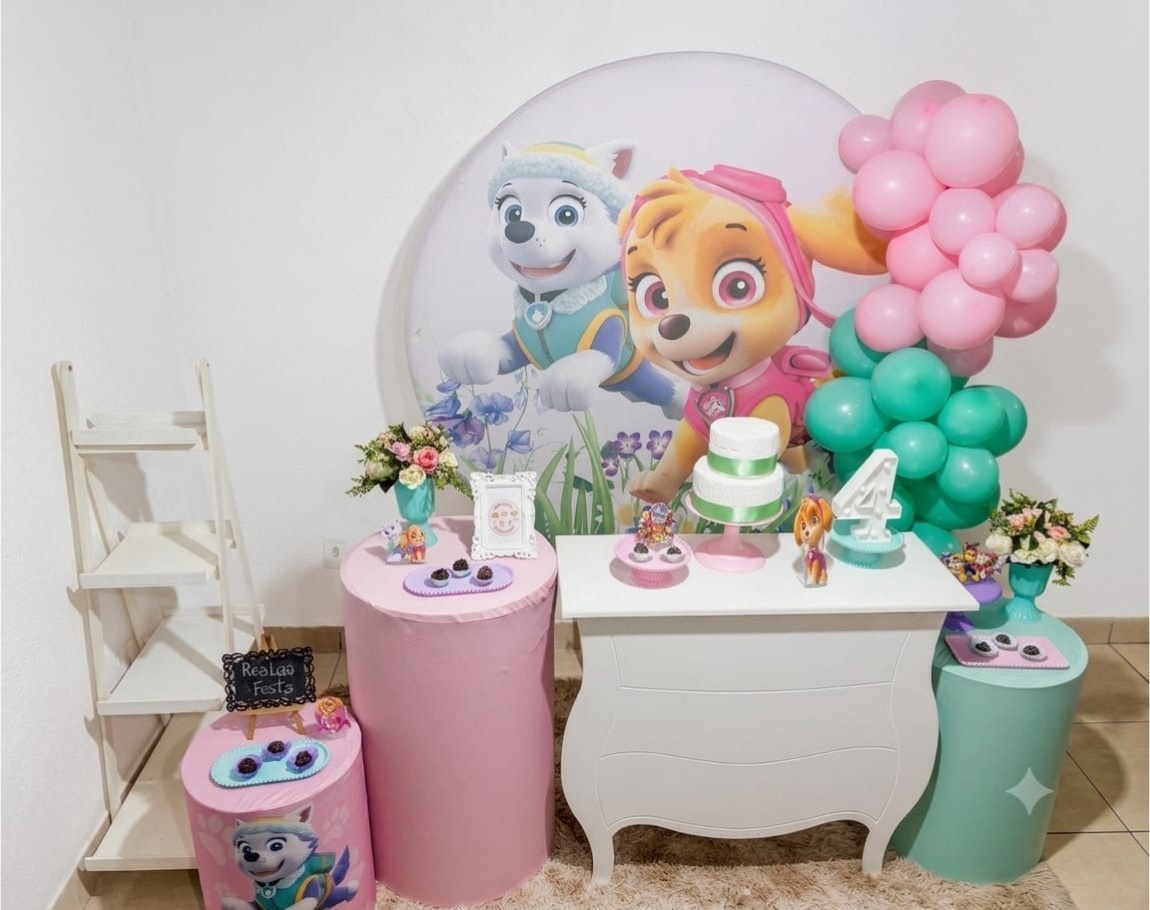 Kit Luxo Infantil Feminino ‐ Skye E Everest - Patrulha Canina - Realiza Festa