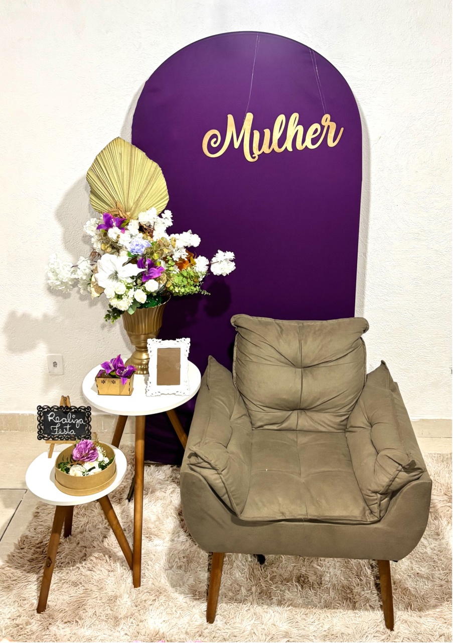 Kit Encontro de Mulheres Painel Roxo - Realiza Festa