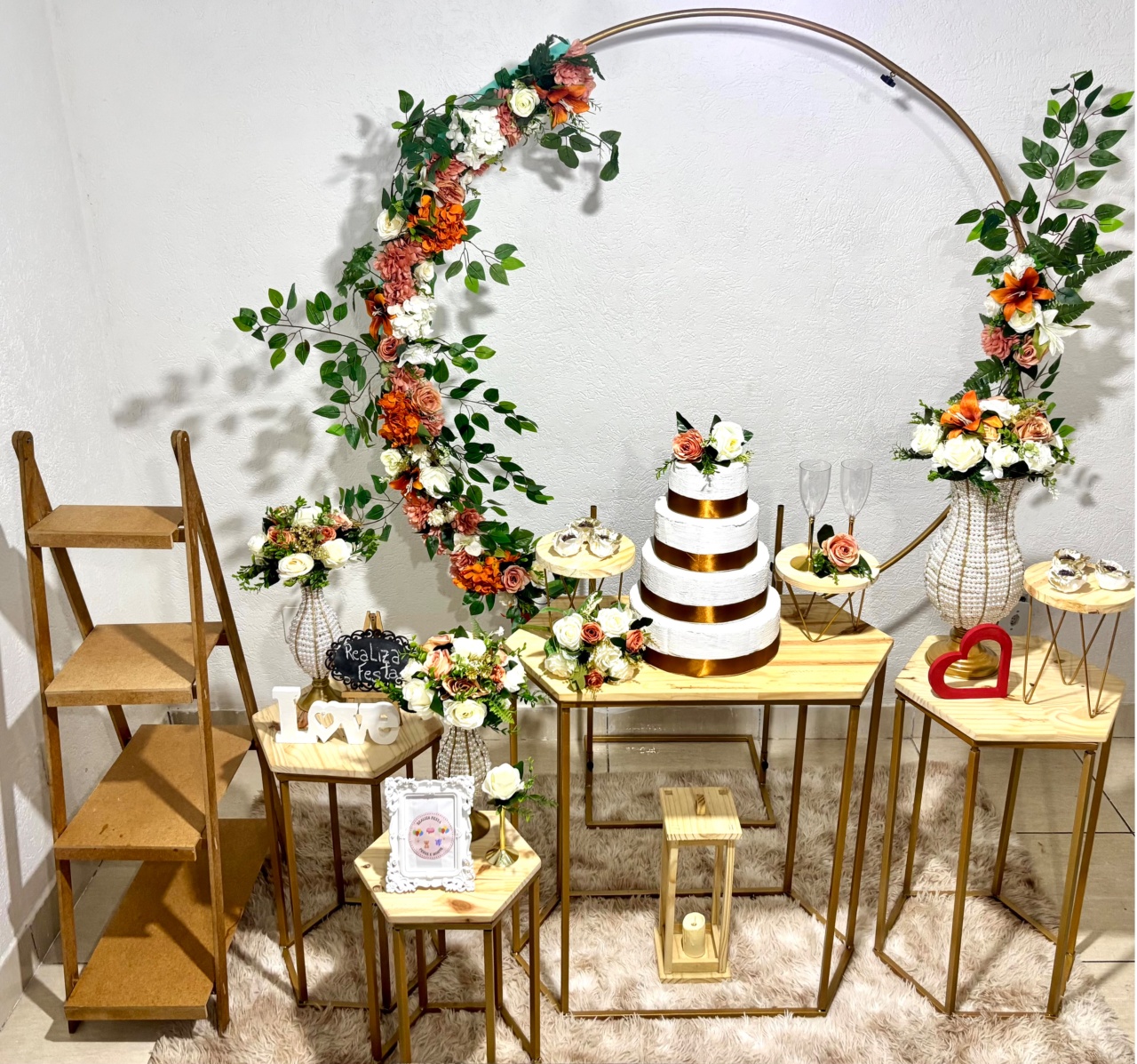 Kit Luxo Casamento Terracota Com Escadinha - Realiza Festa