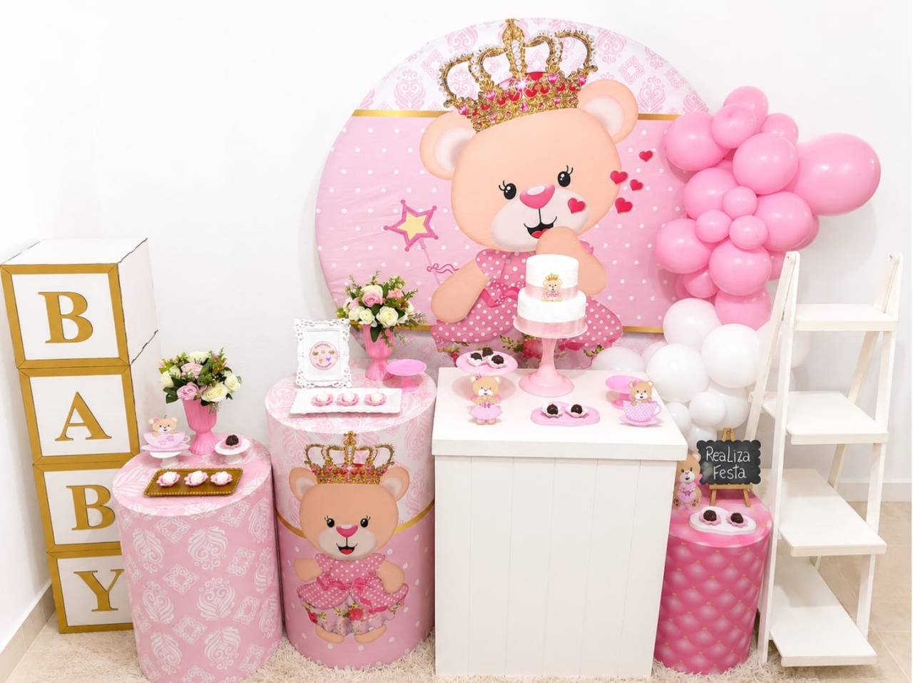 Kit Luxo de Bebê Ursinha Princesa Ii - Realiza Festa
