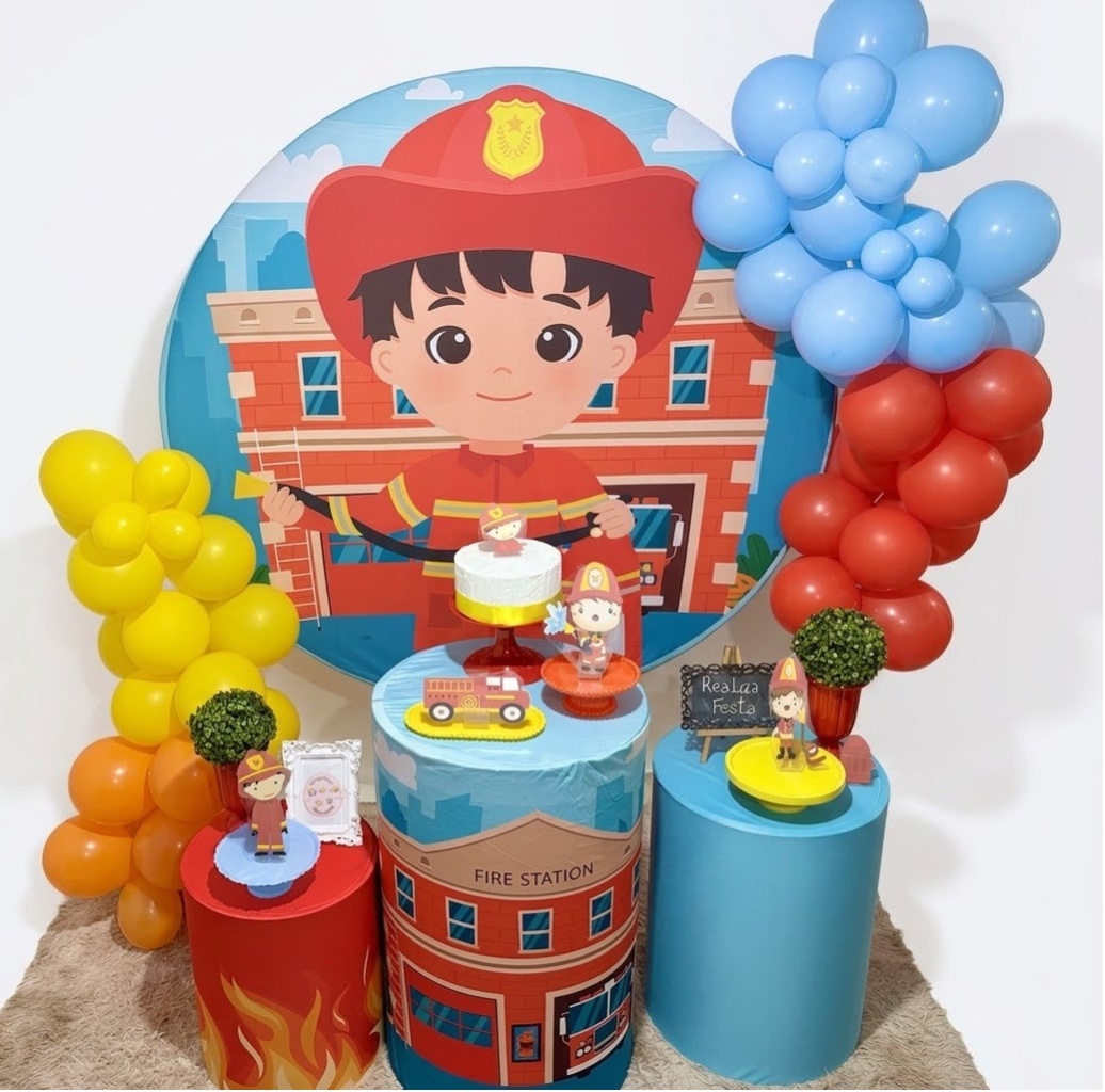 Kit Festa Aniversário Masculino Bombeiro - Realiza Festa