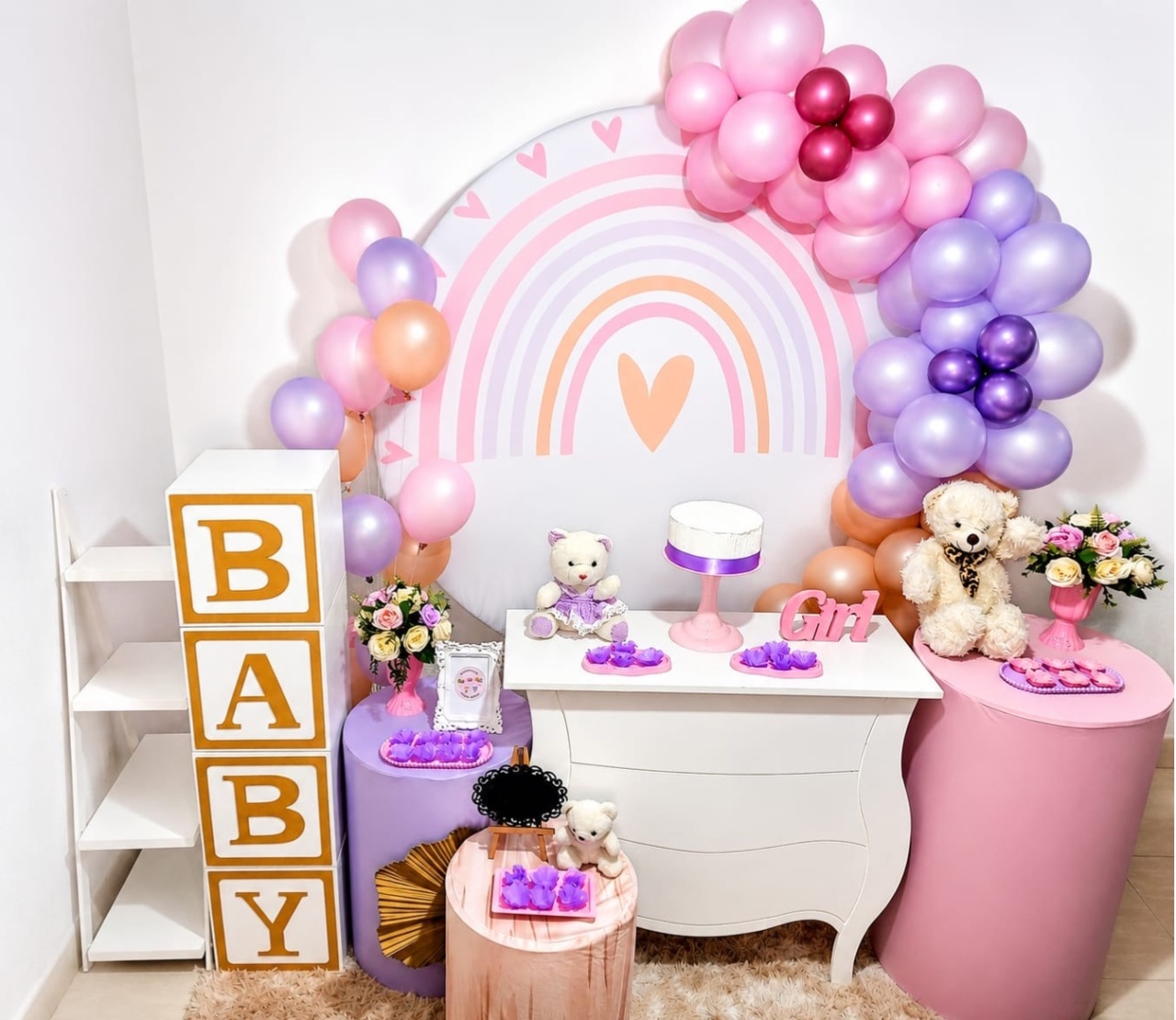 Kit Luxo - Chá de Bebê Arco Íris Boho - Realiza Festa