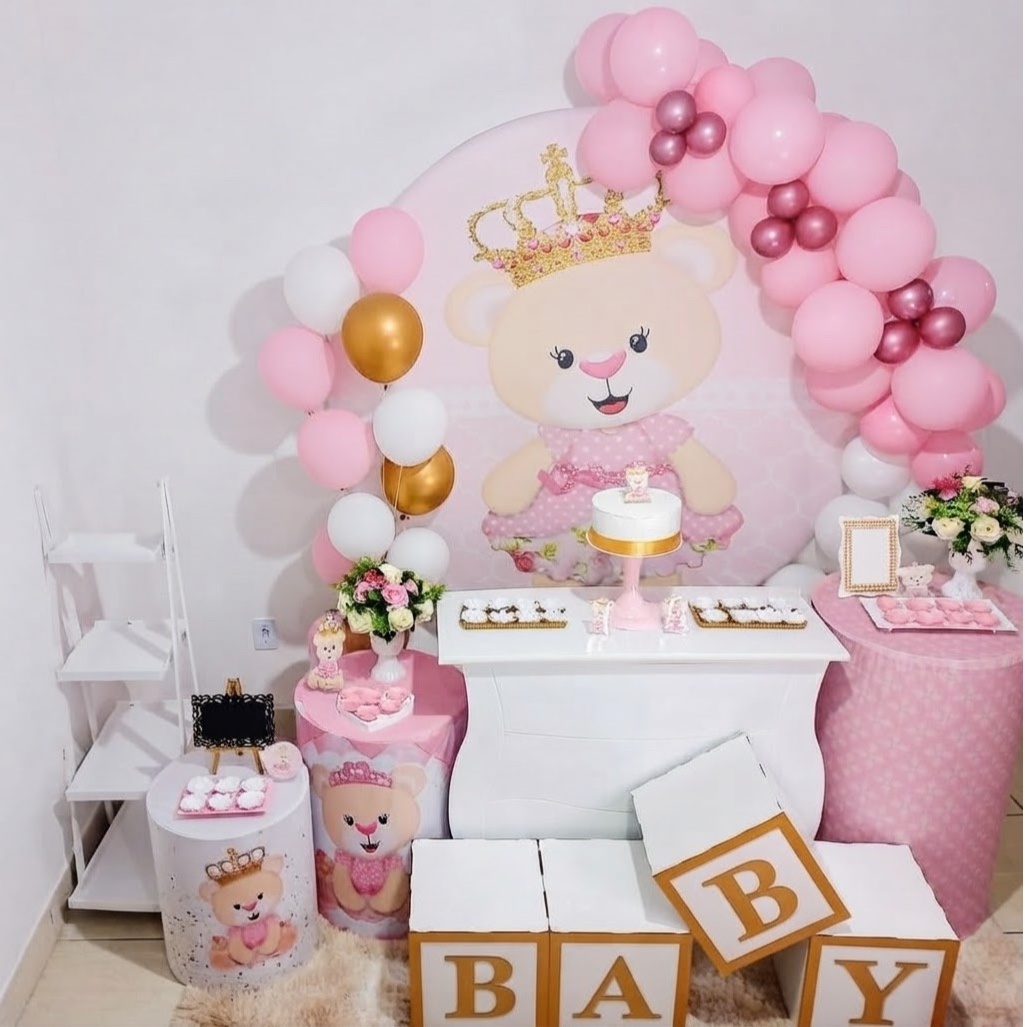Kit Luxo Chá de Bebê Ursinha Princesa - Realiza Festa