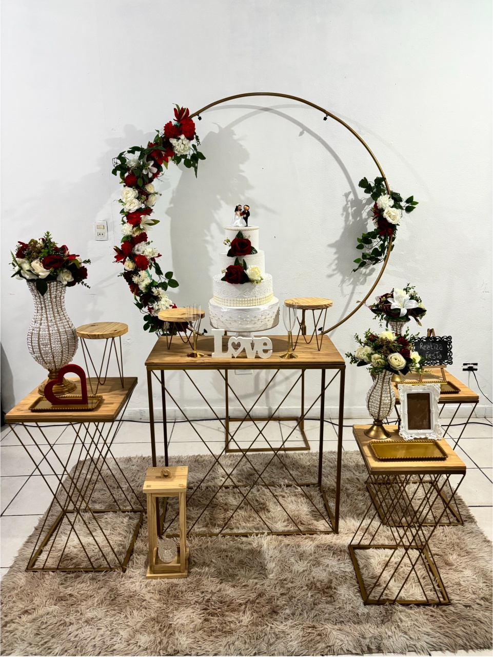 Kit Luxo Casamento Vermelho Sem Tecido - Realiza Festa