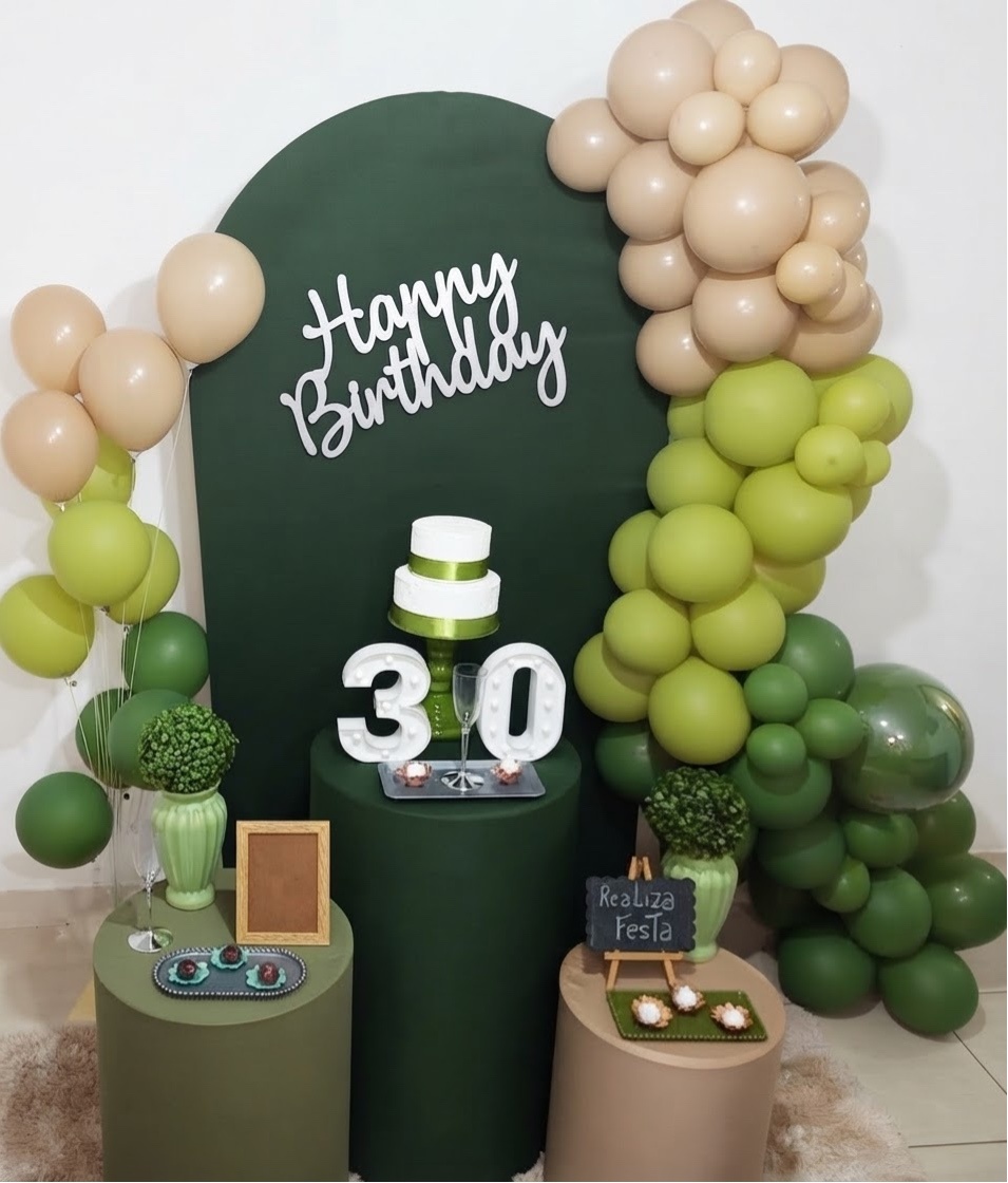 Kit Festa Verde Militar Com Prata - Realiza Festa