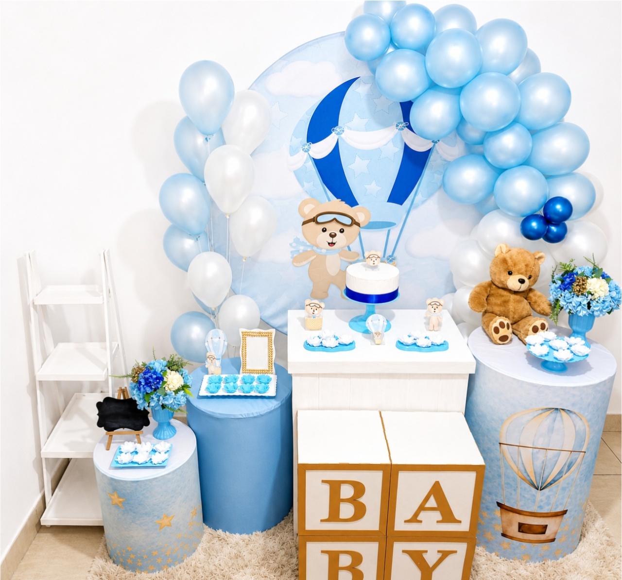 Chá de Bebê - Kit Luxo - Ursinho Baloeiro - Realiza Festa