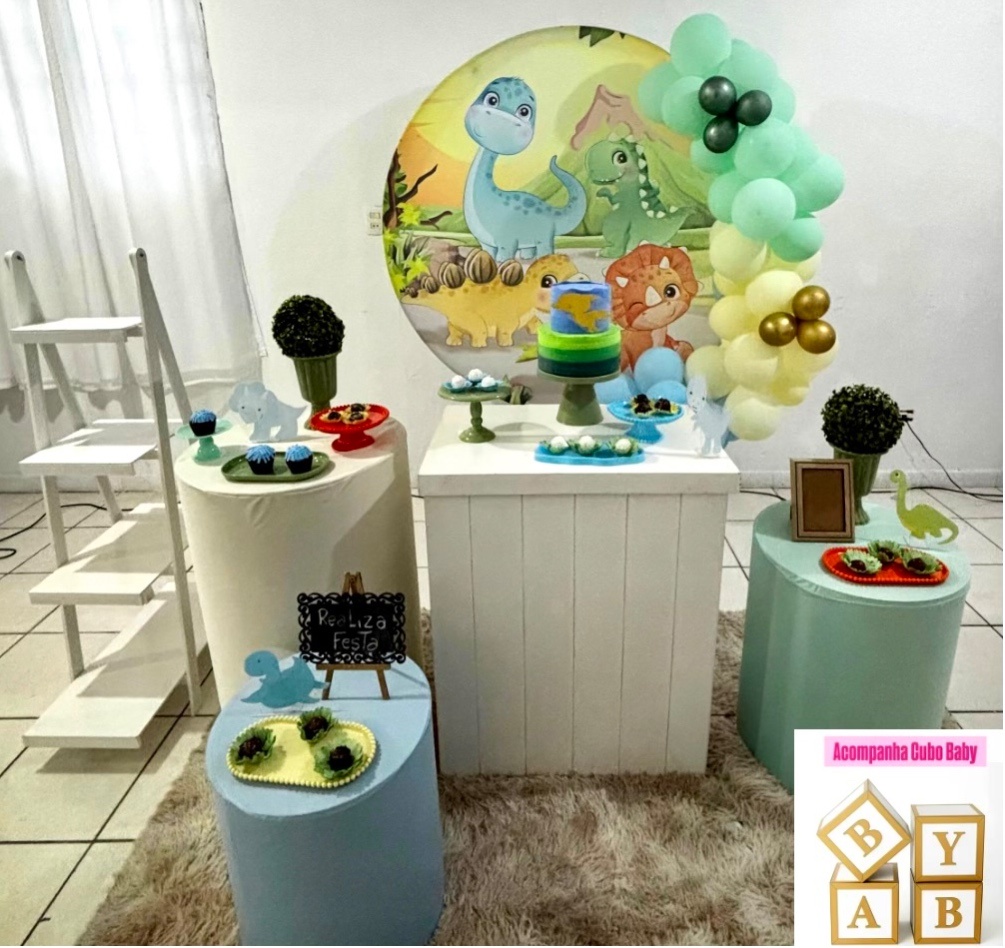 Kit Luxo Chá de Bebê Dino Baby Menino - Realiza Festa