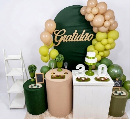 Kit Luxo Verde Oliva Gratidão - Realiza Festa