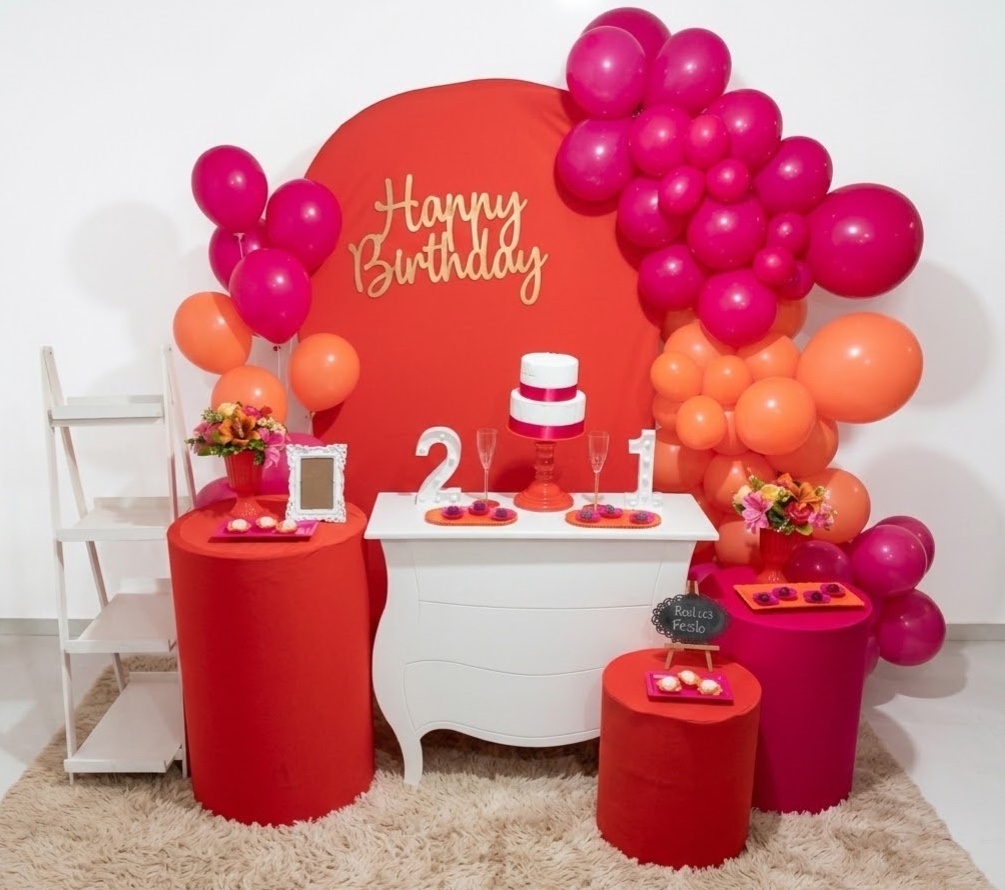 Kit Luxo Adulto Laranja E Pink - Realiza Festa