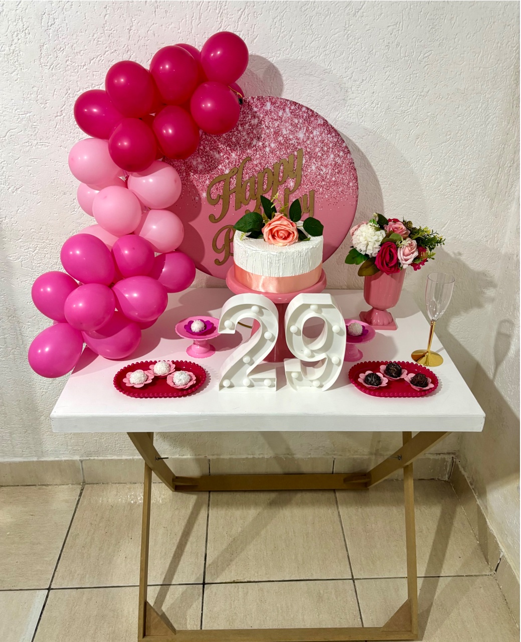 Mini Kit G - Glitter Rosa Adulto Ii - Realiza Festa