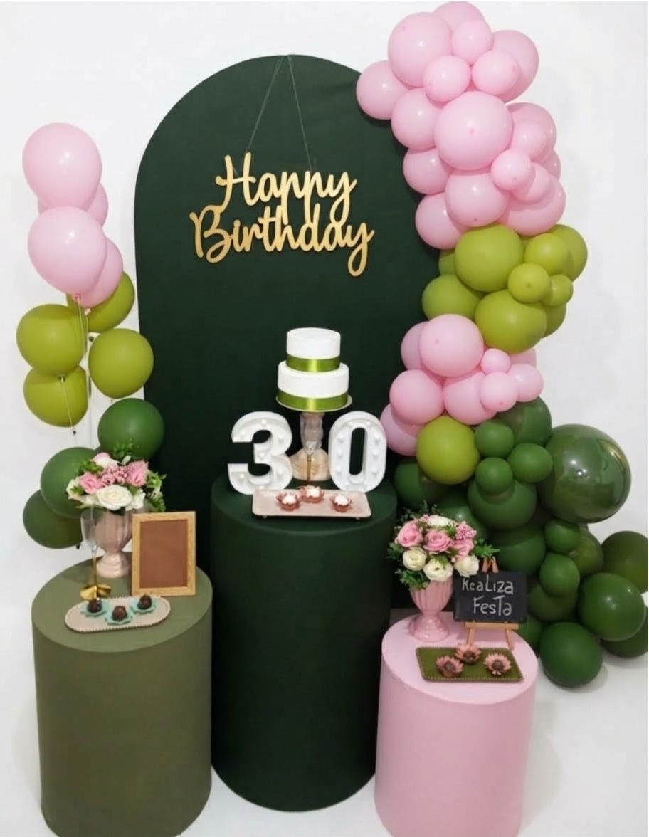 Kit Festa Verde Militar Com Rosa - Realiza Festa