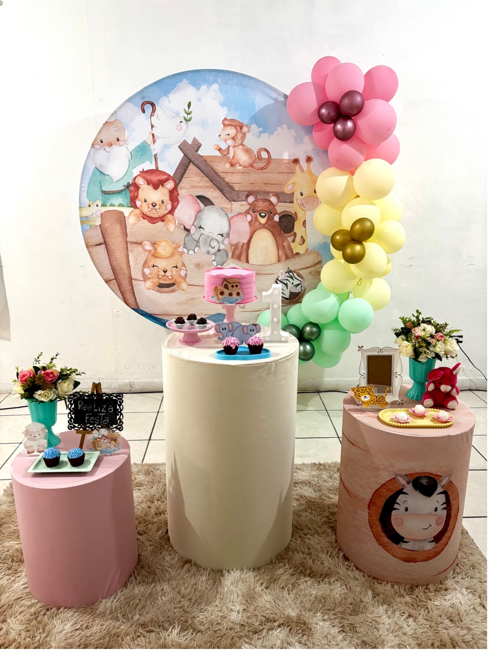 Kit Festa Infantil Feminino Arca de Noé Menina - Realiza Festa