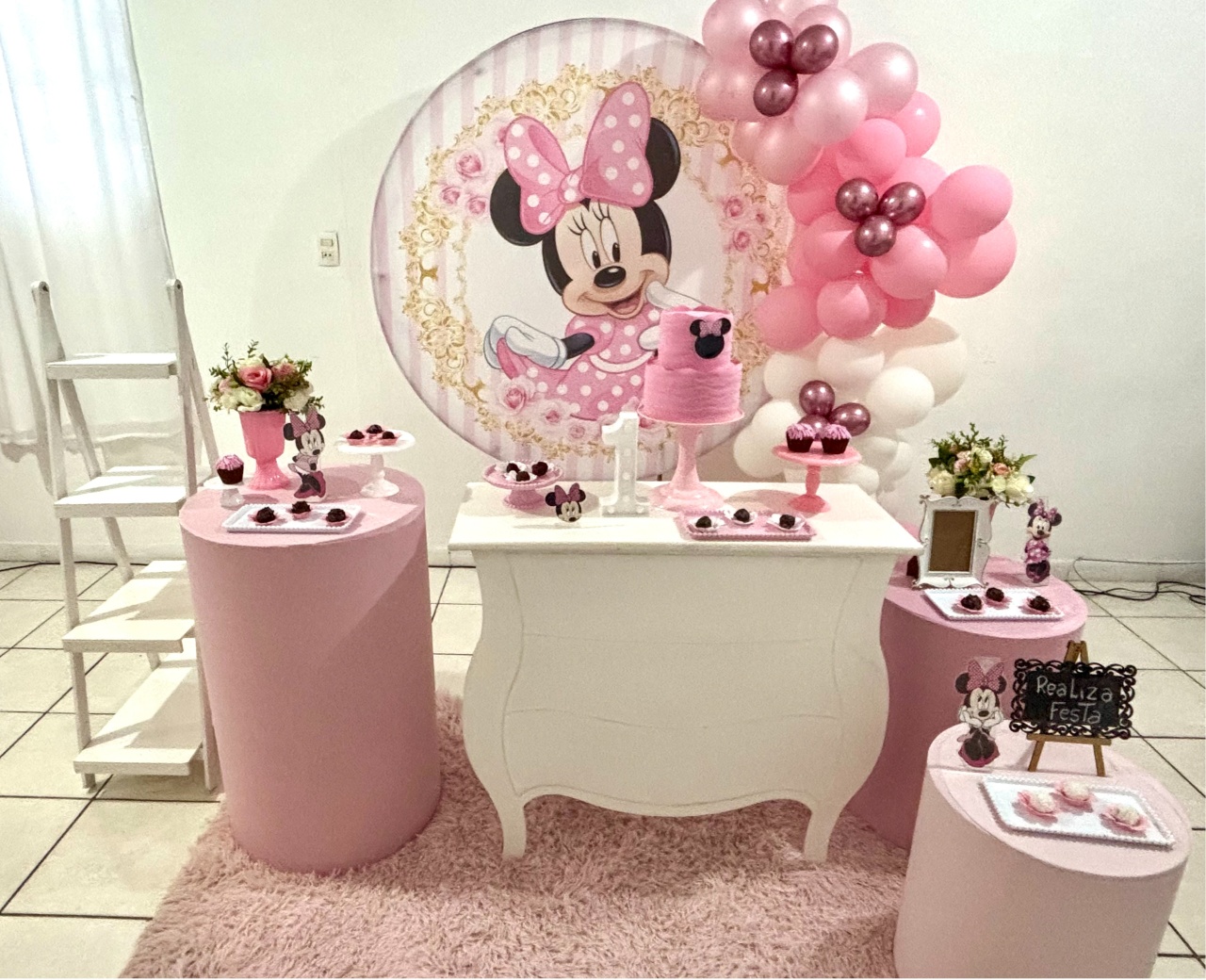 Kit Luxo Infantil Feminino Minnie Rosa - Realiza Festa