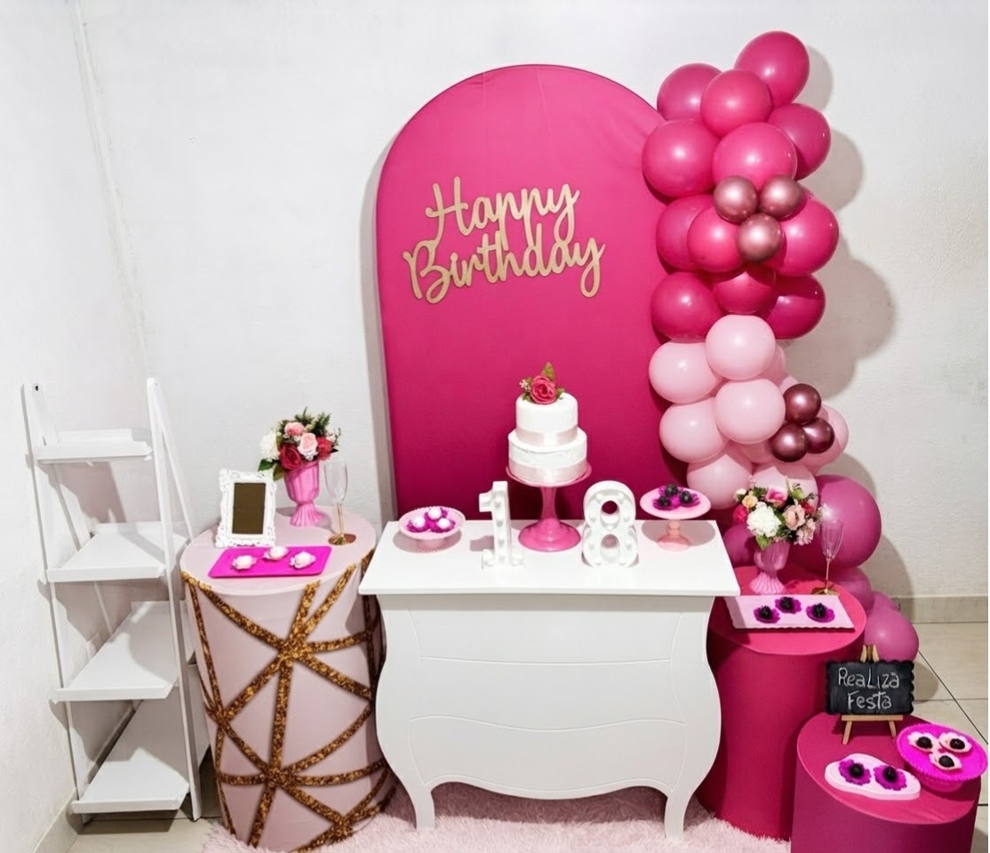 Kit Luxo Adulto Feminino Pink - Realiza Festa