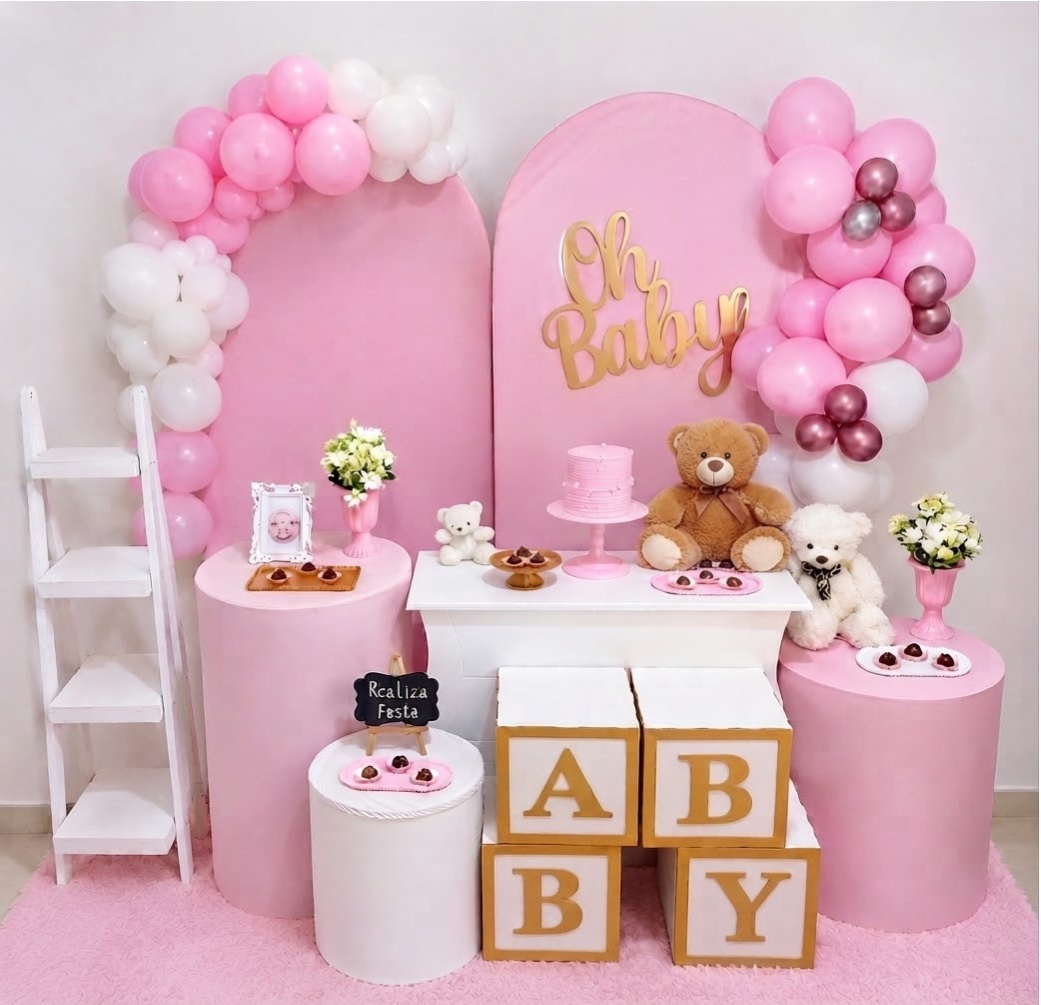 Kit Premium Chá de Bebê Oh Baby Rosa - Realiza Festa