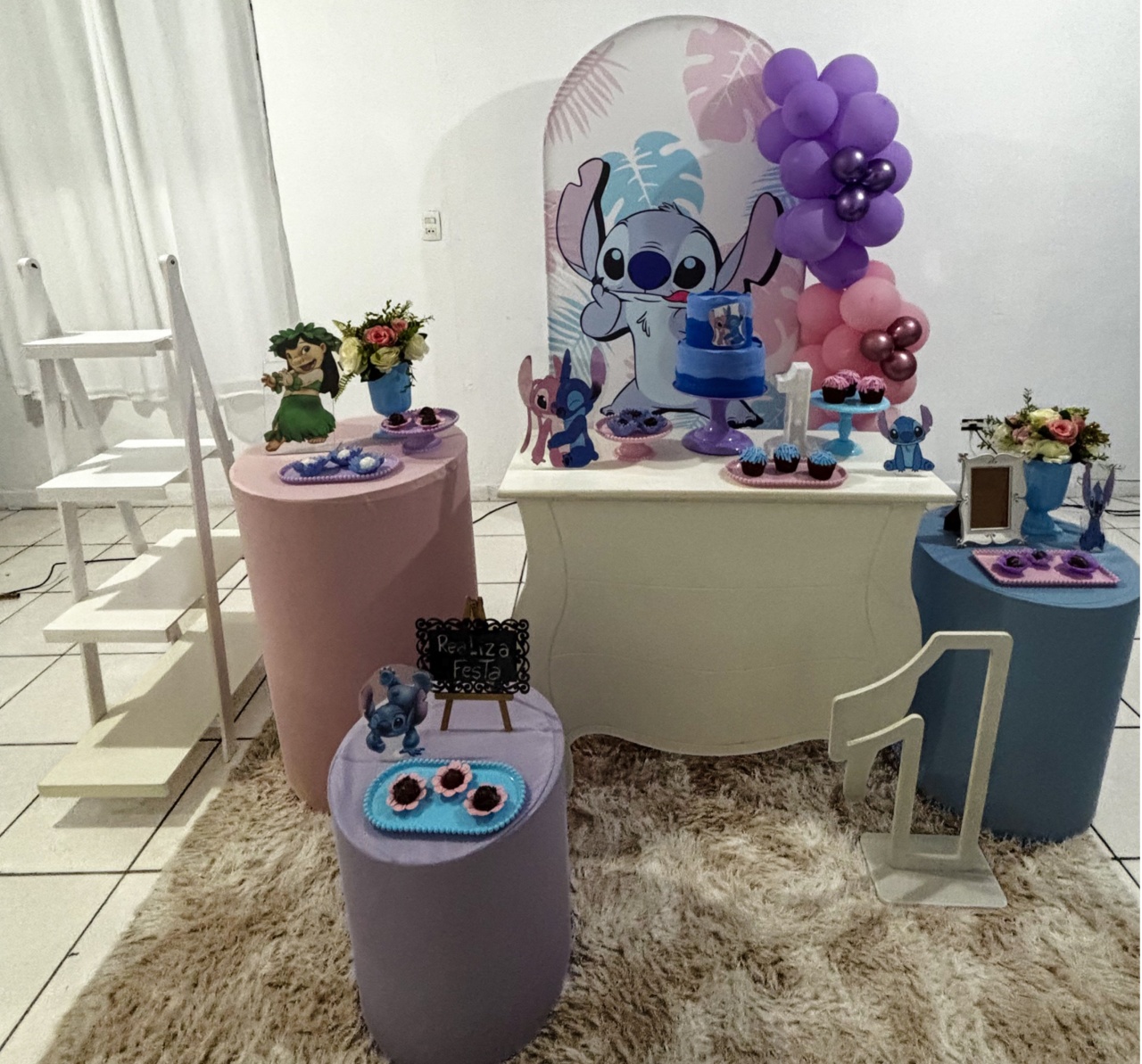 Kit Luxo Infantil Feminino - Stitch Verão (Romano) - Realiza Festa