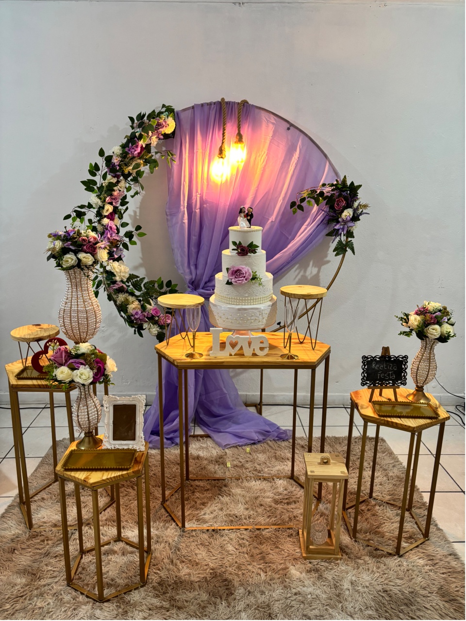 Kit Premium Casamento Lilás Com Tecido Lilás - Realiza Festa