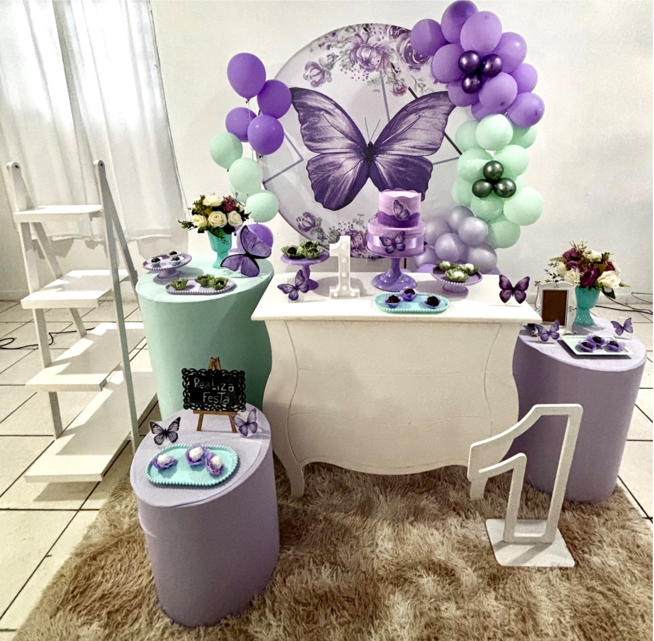 Kit Luxo Infantil Feminino Borboleta Lilás - Realiza Festa