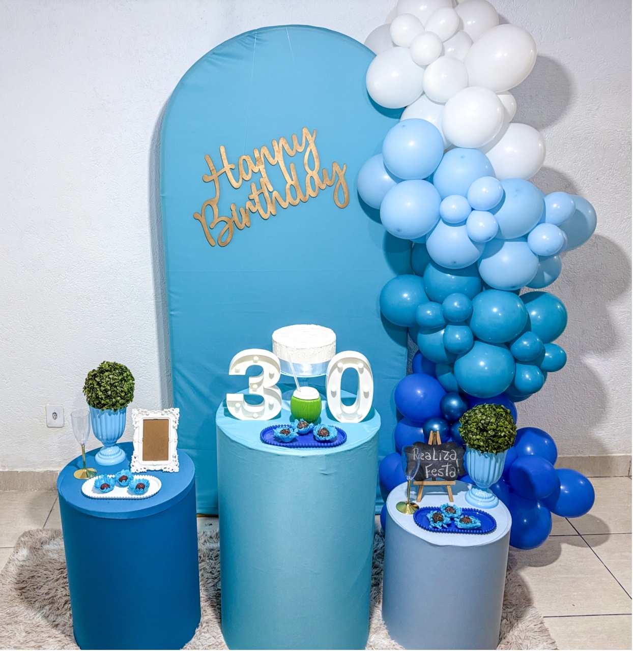 Kit Festa Adulto Azul Piscina - Realiza Festa