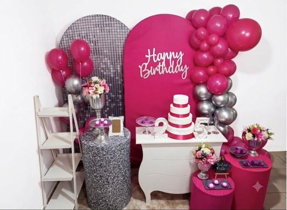 Kit Premium Adulto Feminino Prata Com Pink - Realiza Festa