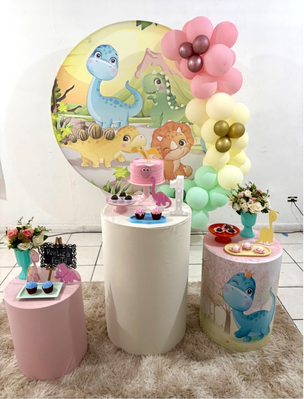 Kit Festa Infantil Feminino Dino Baby - Realiza Festa