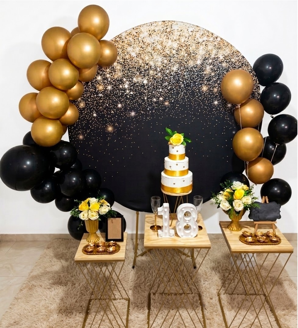 Kit Festa Adulto Preto Com Glitter - Realiza Festa