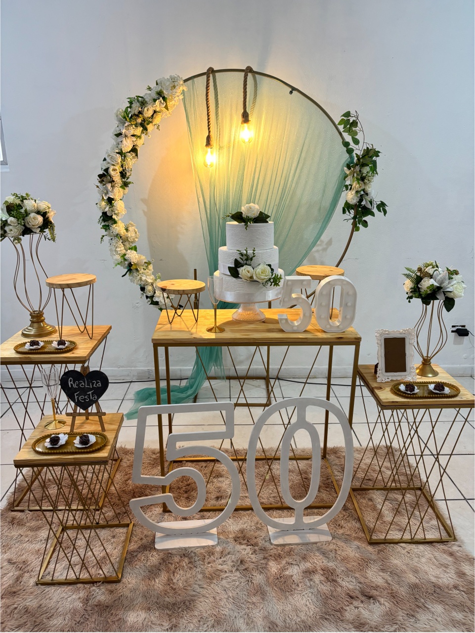 Kit Premium Adulto Feminino Verde Menta Com Dourado - Realiza Festa