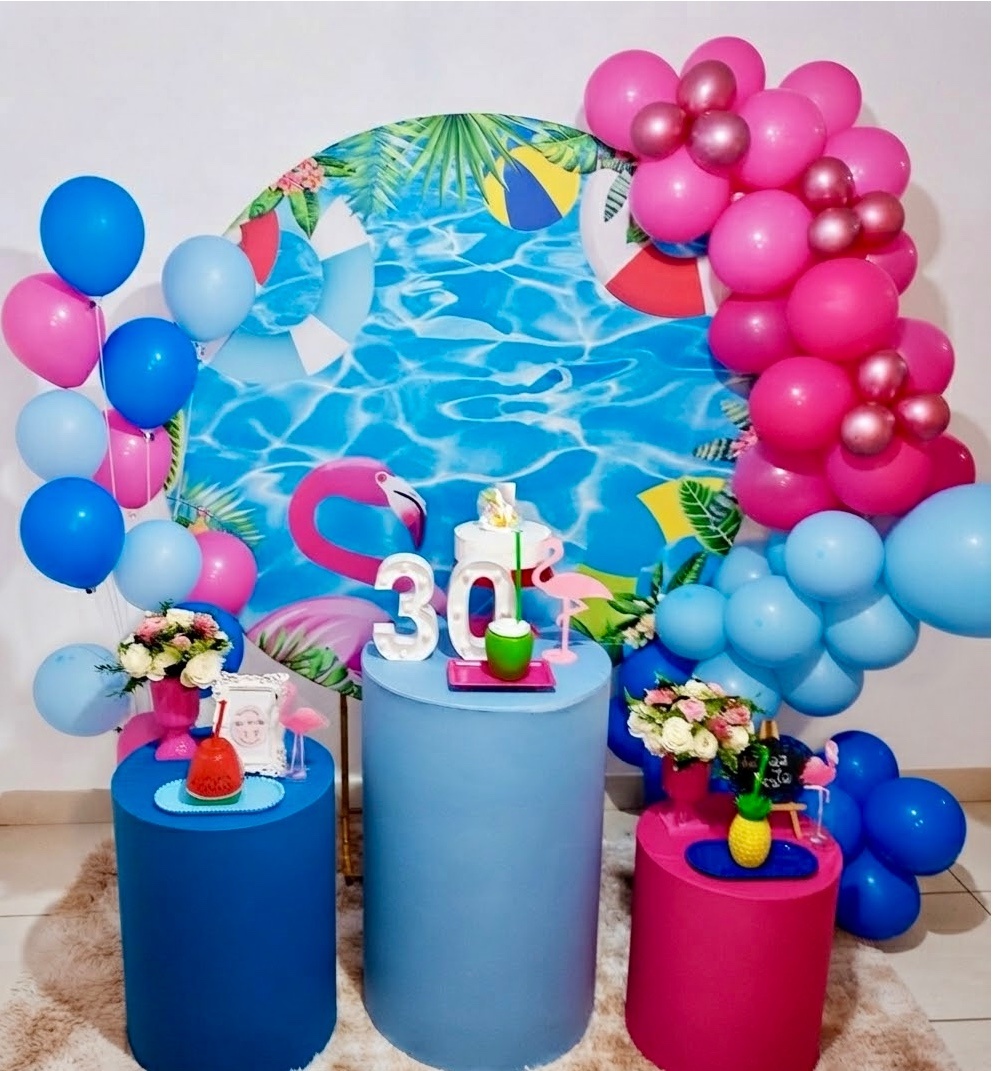Kit Festa Piscina Com Flamingo - Realiza Festa