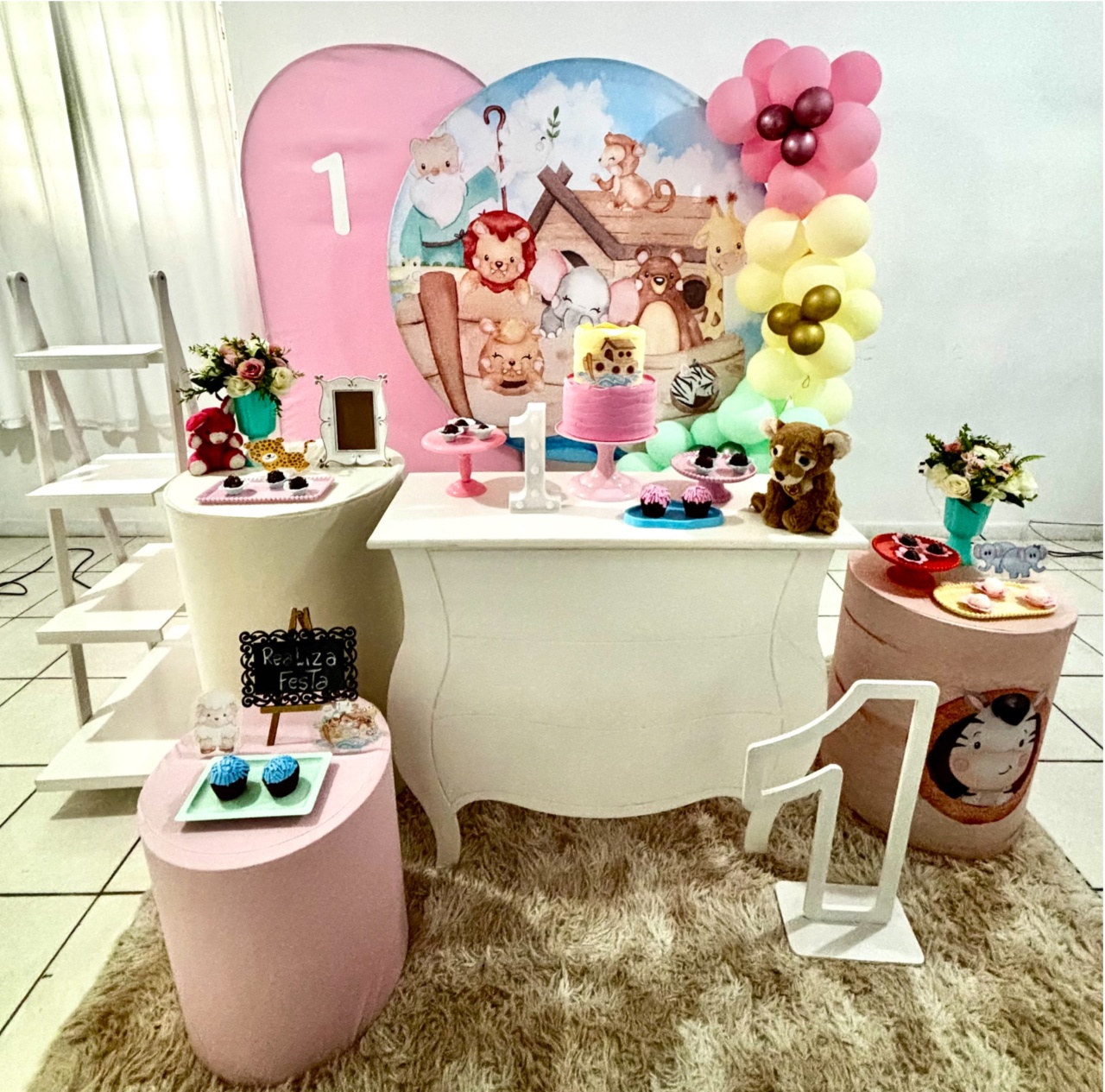Kit Premium Infantil Feminino Arca de Noé Menina - Realiza Festa
